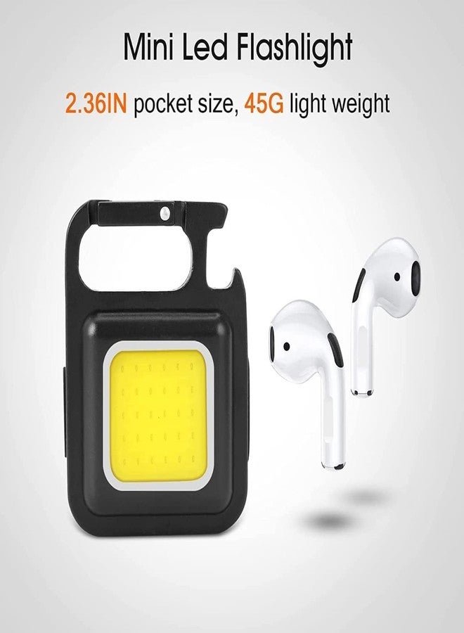 TRENDBIT Multifunction Keychain Led Light with Bottle Opener, Magnetic Base and Folding Bracket Mini Cob 500 lumens Rechargeable Emergency Light Keychain (Square, Metal) - Image 4